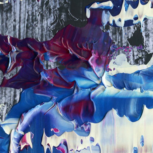Forking Lightning E2 is an abstract oil-on-canvas artwork, a fractal of its parent painting Forking Lightning created by Anna Judd for the Scales Collection.
