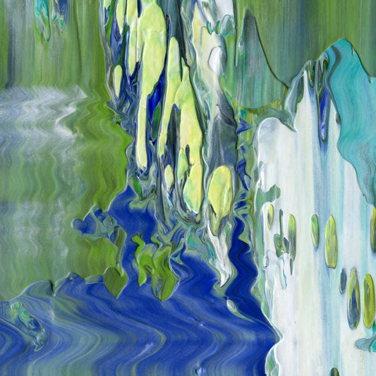 Freakish Genius C2 is an abstract oil-on-canvas artwork, a fractal of its parent painting Freakish Genius created by Anna Judd for the Scales Collection.