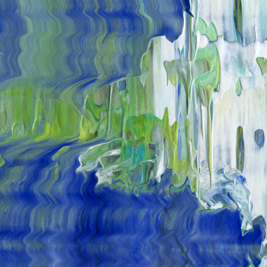 Freakish Genius D2 is an abstract oil-on-canvas artwork, a fractal of its parent painting Freakish Genius created by Anna Judd for the Scales Collection.