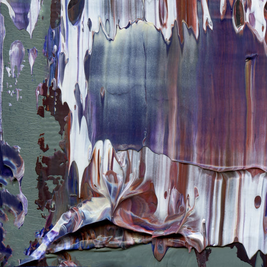 Fugue State E1 is an abstract oil-on-canvas artwork, a fractal of its parent painting Fugue State created by Anna Judd for the Scales Collection.