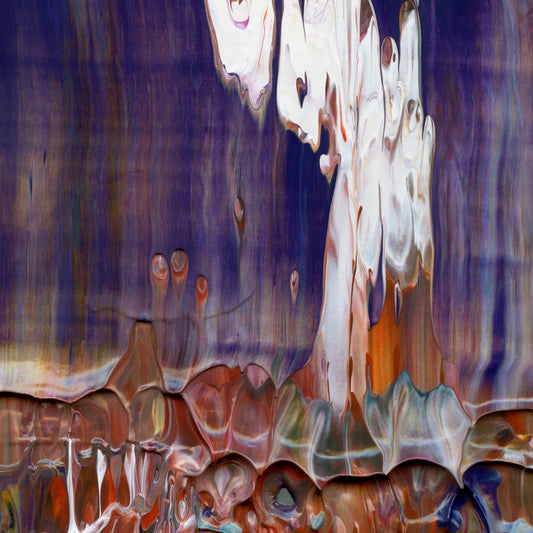Fugue State E3 is an abstract oil-on-canvas artwork, a fractal of its parent painting Fugue State created by Anna Judd for the Scales Collection.