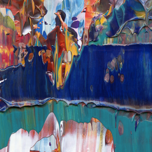 Garden of Earthly Delicts D3 is an abstract oil-on-canvas artwork, a fractal of its parent painting Garden of Earthly Delicts created by Anna Judd for the Scales Collection.