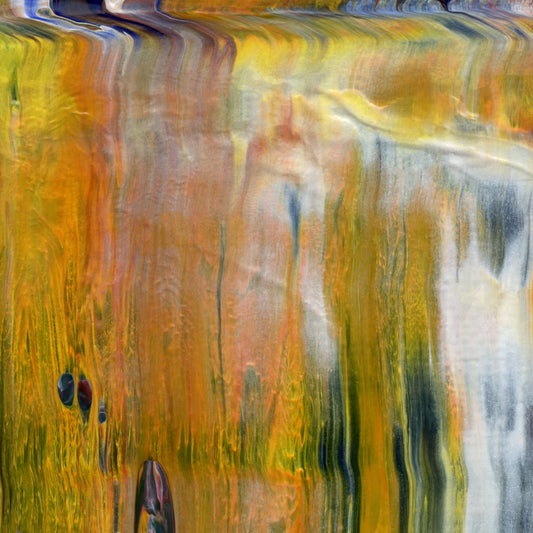 Golden Rule Rhapsody A4 is an abstract oil-on-canvas artwork, a fractal of its parent painting Golden Rule Rhapsody created by Anna Judd for the Scales Collection.