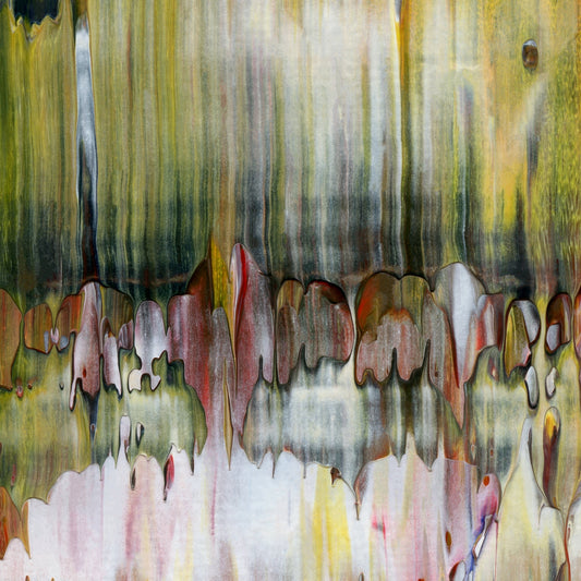 Golden Rule Rhapsody C2 is an abstract oil-on-canvas artwork, a fractal of its parent painting Golden Rule Rhapsody created by Anna Judd for the Scales Collection.