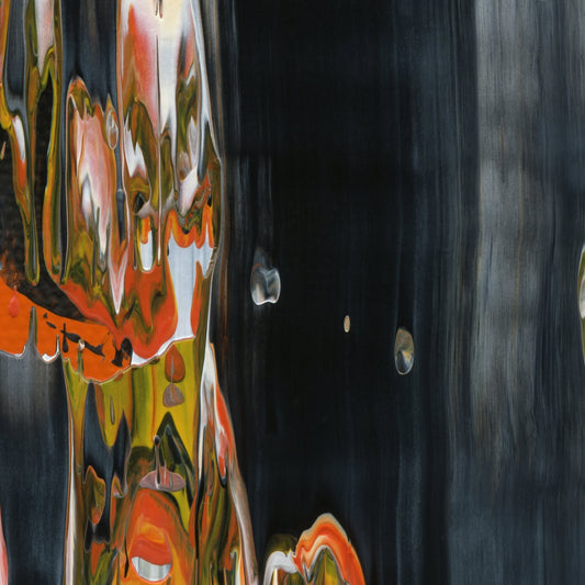 Guerilla In The Mist C4 is an abstract oil-on-canvas artwork, a fractal of its parent painting Guerilla In The Mist created by Anna Judd for the Scales Collection.