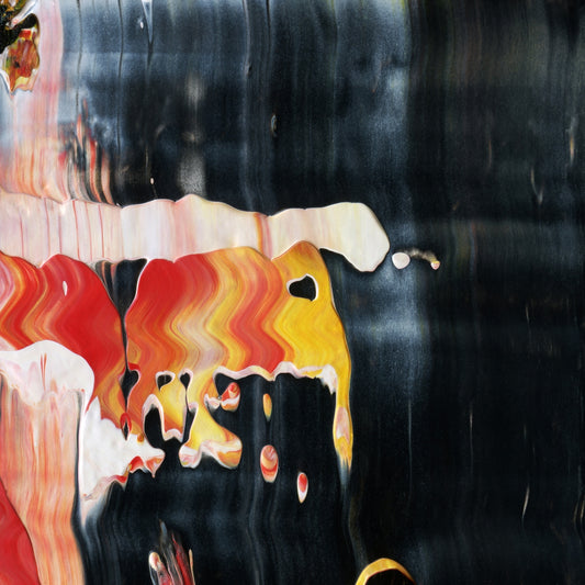 Heist in Casablanca A1 is an abstract oil-on-canvas artwork, a fractal of its parent painting Heist in Casablanca created by Anna Judd for the Scales Collection.