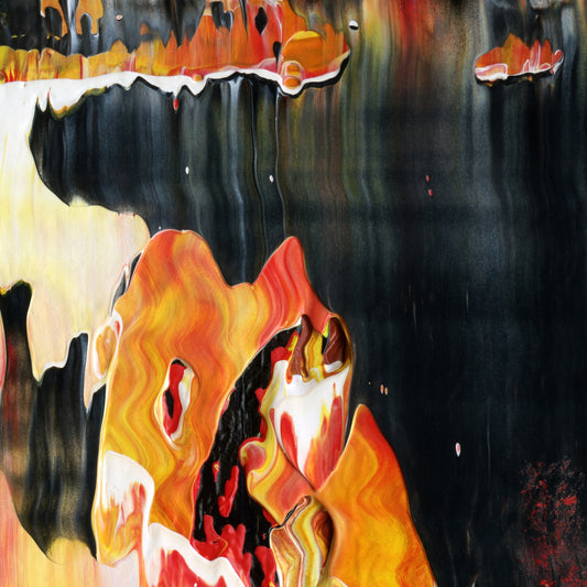 Heist in Casablanca A4 is an abstract oil-on-canvas artwork, a fractal of its parent painting Heist in Casablanca created by Anna Judd for the Scales Collection.