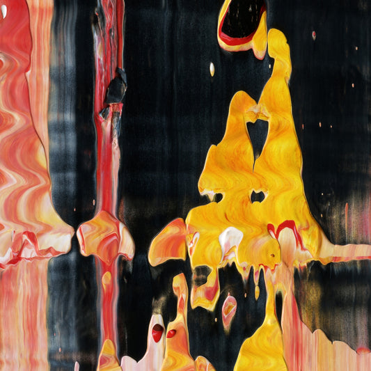 Heist in Casablanca B1 is an abstract oil-on-canvas artwork, a fractal of its parent painting Heist in Casablanca created by Anna Judd for the Scales Collection.
