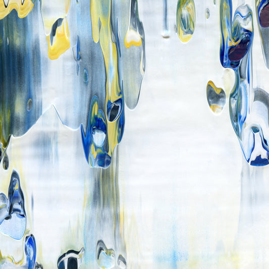 Hesitant Telepathy E2 is an abstract oil-on-canvas artwork, a fractal of its parent painting Hesitant Telepathy created by Anna Judd for the Scales Collection.