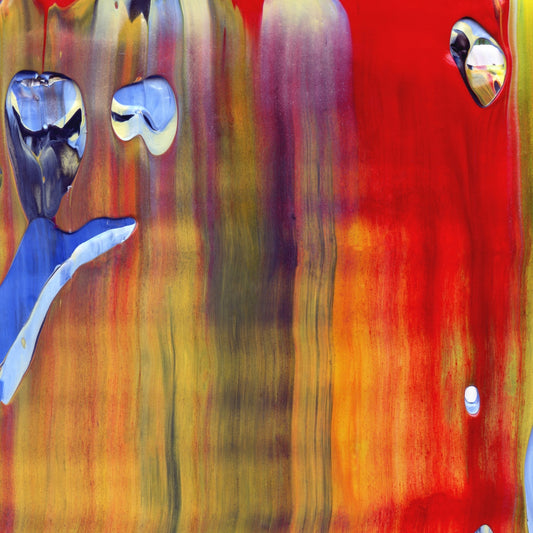 Hopscotch at Golgotha A4 is an abstract oil-on-canvas artwork, a fractal of its parent painting Hopscotch at Golgotha created by Anna Judd for the Scales Collection.