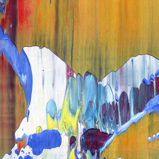 Hopscotch at Golgotha D3 is an abstract oil-on-canvas artwork, a fractal of its parent painting Hopscotch at Golgotha created by Anna Judd for the Scales Collection.