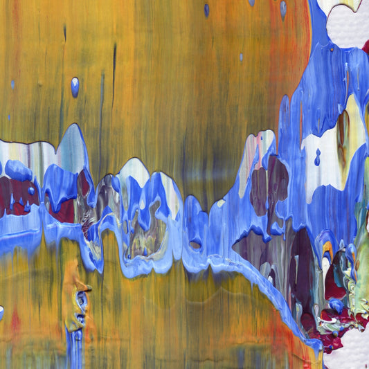 Hopscotch at Golgotha D4 is an abstract oil-on-canvas artwork, a fractal of its parent painting Hopscotch at Golgotha created by Anna Judd for the Scales Collection.