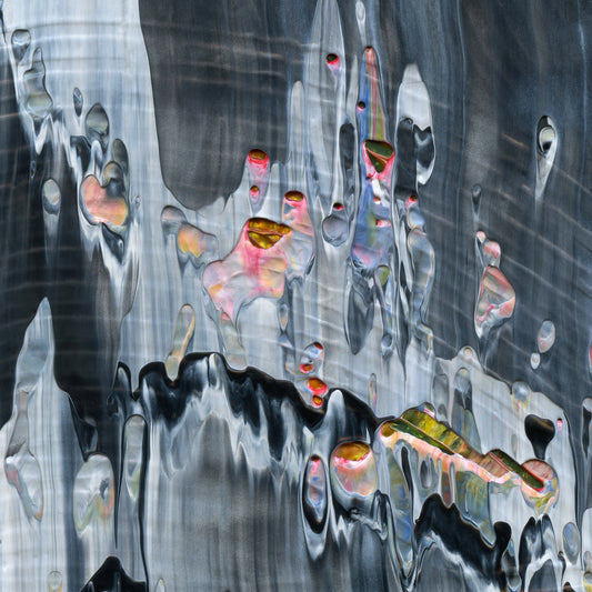 Hunting in Forbidden Dreams D2 is an abstract oil-on-canvas artwork, a fractal of its parent painting Hunting in Forbidden Dreams created by Anna Judd for the Scales Collection.