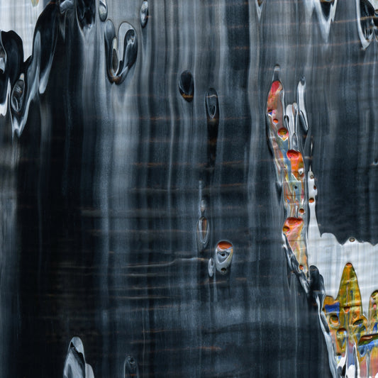 Hunting in Forbidden Dreams E2 is an abstract oil-on-canvas artwork, a fractal of its parent painting Hunting in Forbidden Dreams created by Anna Judd for the Scales Collection.