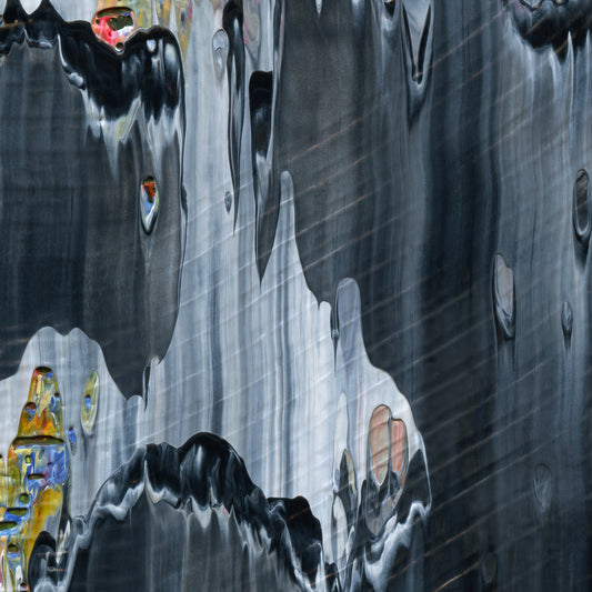 Hunting in Forbidden Dreams E3 is an abstract oil-on-canvas artwork, a fractal of its parent painting Hunting in Forbidden Dreams created by Anna Judd for the Scales Collection.
