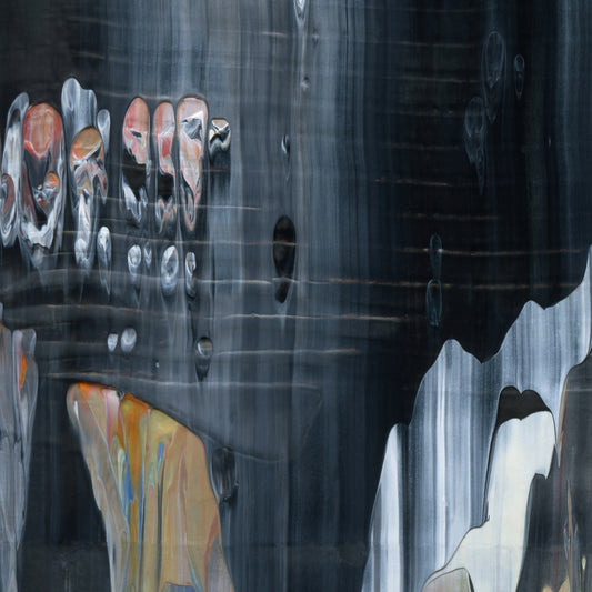 Hunting in Forbidden Dreams F1 is an abstract oil-on-canvas artwork, a fractal of its parent painting Hunting in Forbidden Dreams created by Anna Judd for the Scales Collection.
