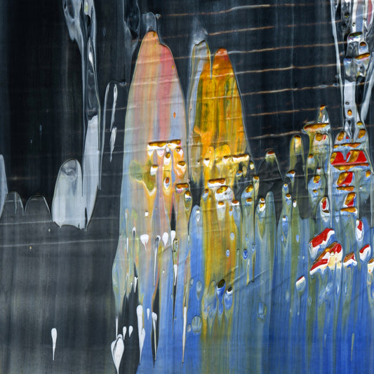 Hunting in Forbidden Dreams F2 is an abstract oil-on-canvas artwork, a fractal of its parent painting Hunting in Forbidden Dreams created by Anna Judd for the Scales Collection.