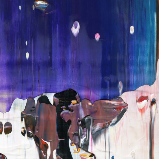 Huxley's Last Request B4 is an abstract oil-on-canvas artwork, a fractal of its parent painting Huxley's Last Request created by Anna Judd for the Scales Collection.