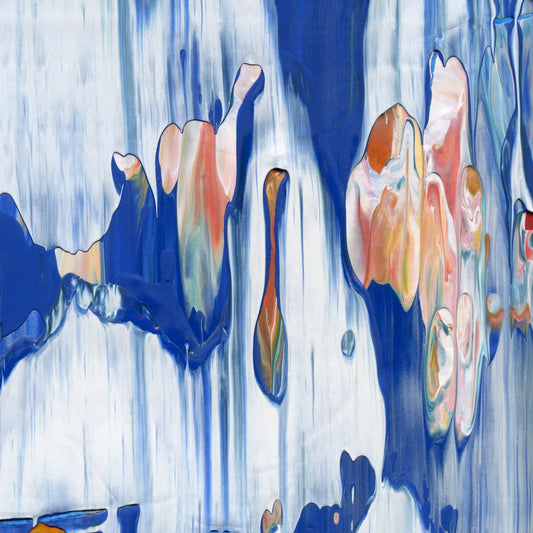I am, I am, I am D3 is an abstract oil-on-canvas artwork, a fractal of its parent painting I am, I am, I am created by Anna Judd for the Scales Collection.