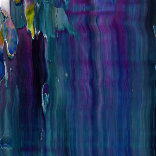 I Drink Your Milkshake D5 is an abstract oil-on-canvas artwork, a fractal of its parent painting I Drink Your Milkshake created by Anna Judd for the Scales Collection.
