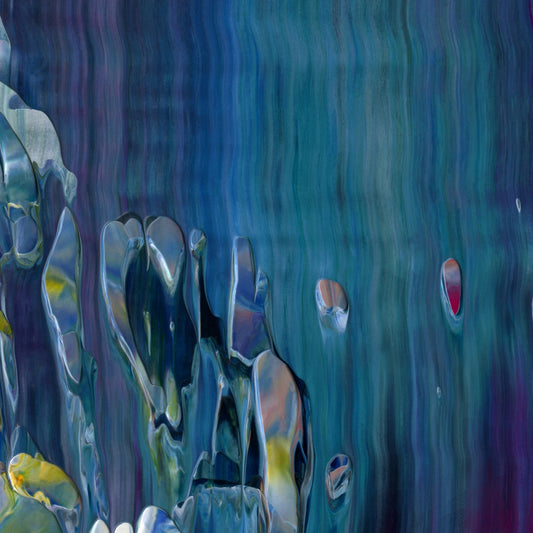 I Drink Your Milkshake F2 is an abstract oil-on-canvas artwork, a fractal of its parent painting I Drink Your Milkshake created by Anna Judd for the Scales Collection.