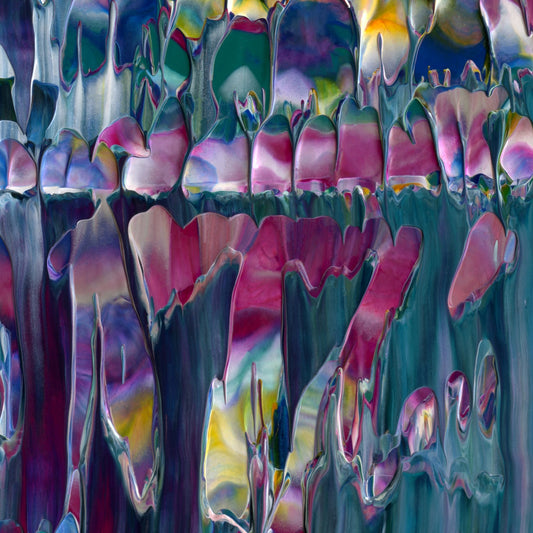 I Drink Your Milkshake F4 is an abstract oil-on-canvas artwork, a fractal of its parent painting I Drink Your Milkshake created by Anna Judd for the Scales Collection.