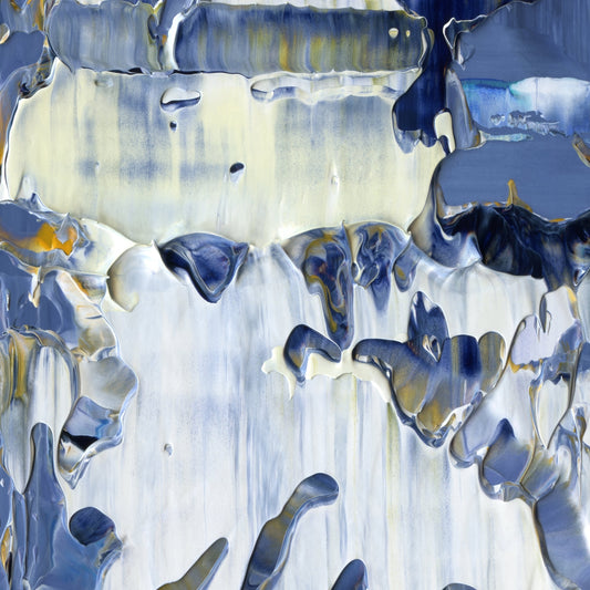 I'm Cornflowering! E2 is an abstract oil-on-canvas artwork, a fractal of its parent painting I'm Cornflowering! created by Anna Judd for the Scales Collection.
