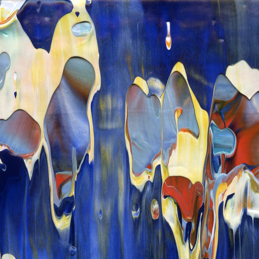 Inscrutable Pebbles A2 is an abstract oil-on-canvas artwork, a fractal of its parent painting Inscrutable Pebbles created by Anna Judd for the Scales Collection.