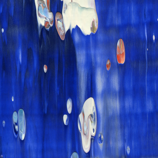 Inscrutable Pebbles B4 is an abstract oil-on-canvas artwork, a fractal of its parent painting Inscrutable Pebbles created by Anna Judd for the Scales Collection.