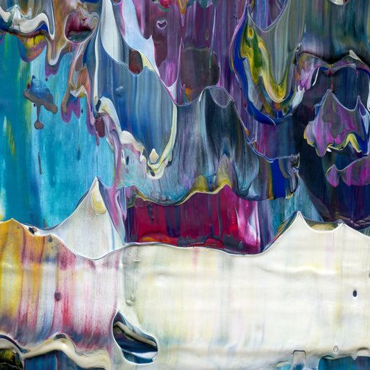 Intuitive Paralysis E2 is an abstract oil-on-canvas artwork, a fractal of its parent painting Intuitive Paralysis created by Anna Judd for the Scales Collection.