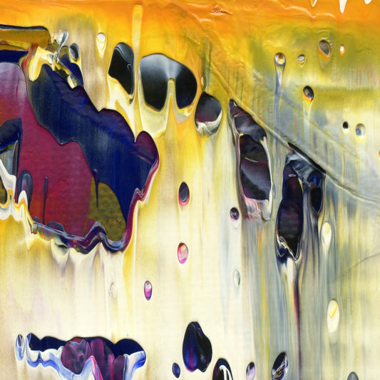 Land Of Definite Maybes A4 is an abstract oil-on-canvas artwork, a fractal of its parent painting Land Of Definite Maybes created by Anna Judd for the Scales Collection.