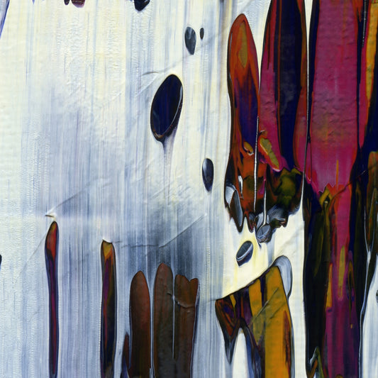 Land Of Definite Maybes D2 is an abstract oil-on-canvas artwork, a fractal of its parent painting Land Of Definite Maybes created by Anna Judd for the Scales Collection.