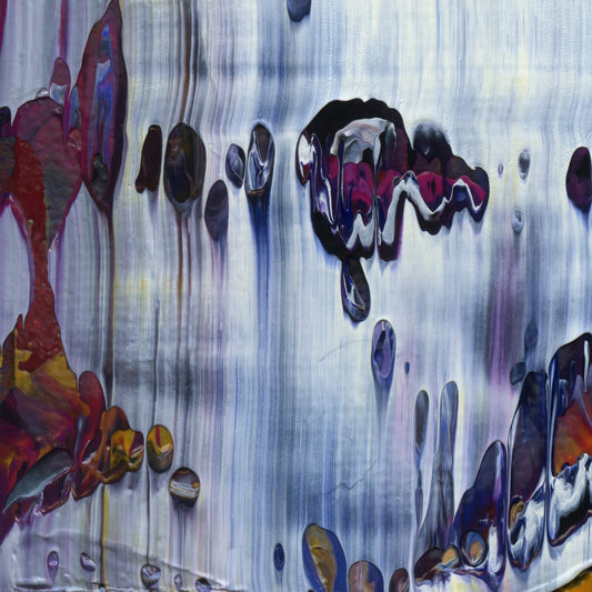 Land Of Definite Maybes E1 is an abstract oil-on-canvas artwork, a fractal of its parent painting Land Of Definite Maybes created by Anna Judd for the Scales Collection.