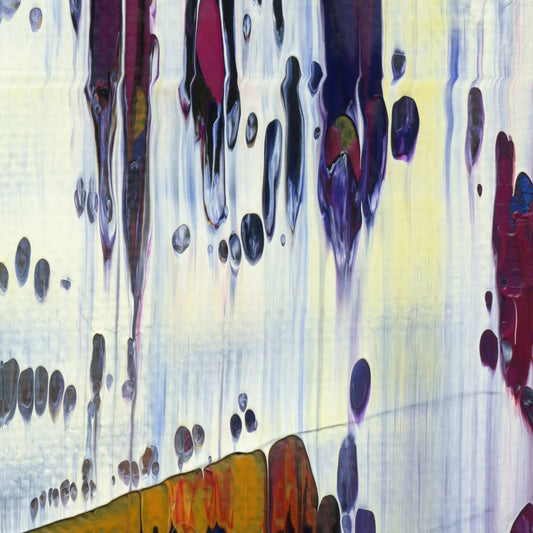 Land Of Definite Maybes E4 is an abstract oil-on-canvas artwork, a fractal of its parent painting Land Of Definite Maybes created by Anna Judd for the Scales Collection.