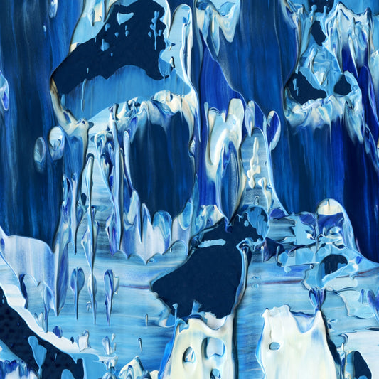 Lessons from a Conch D4 is an abstract oil-on-canvas artwork, a fractal of its parent painting Lessons from a Conch created by Anna Judd for the Scales Collection.