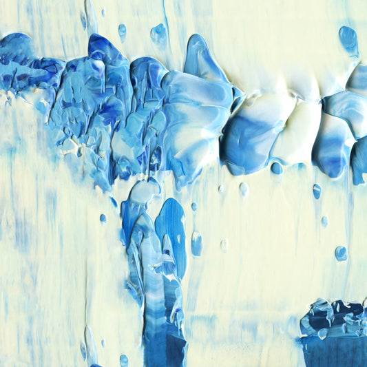 Lessons from a Conch F1 is an abstract oil-on-canvas artwork, a fractal of its parent painting Lessons from a Conch created by Anna Judd for the Scales Collection.