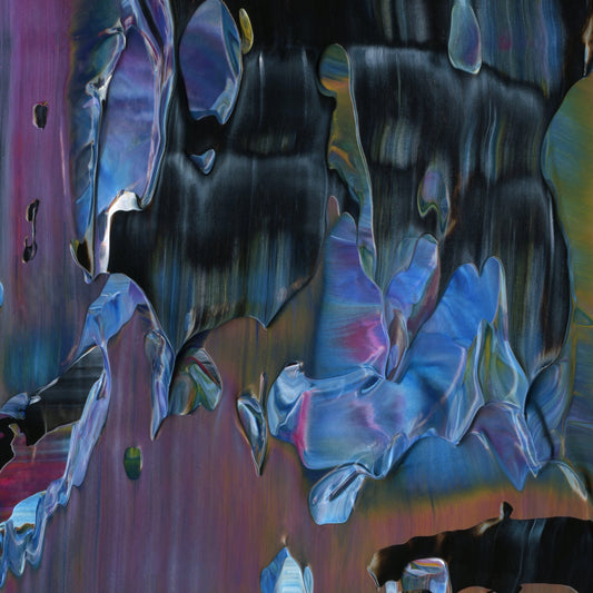 Life Is A Fractured Integration B2 is an abstract oil-on-canvas artwork, a fractal of its parent painting Life Is A Fractured Integration created by Anna Judd for the Scales Collection.