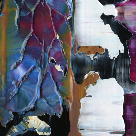 Life Is A Fractured Integration B3 is an abstract oil-on-canvas artwork, a fractal of its parent painting Life Is A Fractured Integration created by Anna Judd for the Scales Collection.