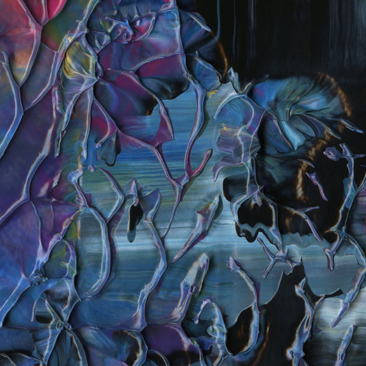 Life Is A Fractured Integration E3 is an abstract oil-on-canvas artwork, a fractal of its parent painting Life Is A Fractured Integration created by Anna Judd for the Scales Collection.