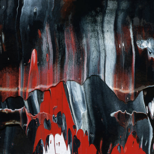 Life is Cruella A2 is an abstract oil-on-canvas artwork, a fractal of its parent painting Life is Cruella created by Anna Judd for the Scales Collection.