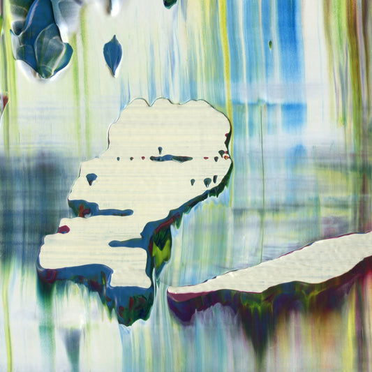 Limelight Timed Right C3 is an abstract oil-on-canvas artwork, a fractal of its parent painting Limelight Timed Right created by Anna Judd for the Scales Collection.
