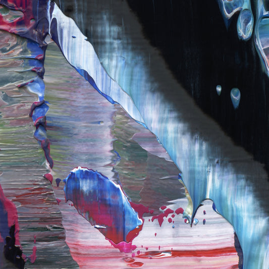 Liminal Lumina E1 is an abstract oil-on-canvas artwork, a fractal of its parent painting Liminal Lumina created by Anna Judd for the Scales Collection.