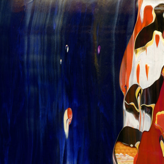 Lonely Mouth Opera House A1 is an abstract oil-on-canvas artwork, a fractal of its parent painting Lonely Mouth Opera House created by Anna Judd for the Scales Collection.