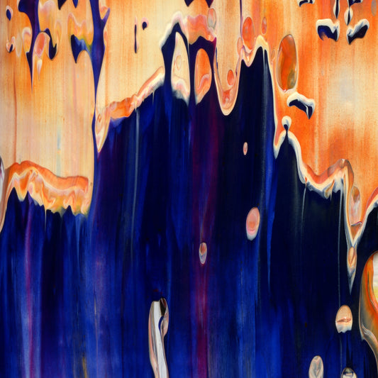 Lonely Mouth Opera House C1 is an abstract oil-on-canvas artwork, a fractal of its parent painting Lonely Mouth Opera House created by Anna Judd for the Scales Collection.