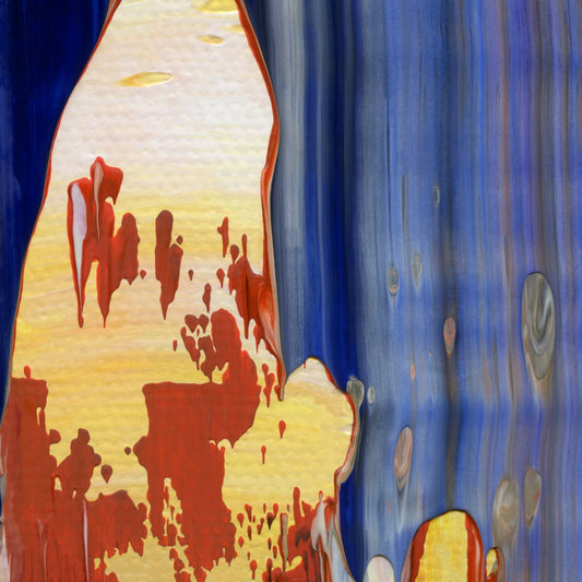 Lonely Mouth Opera House F4 is an abstract oil-on-canvas artwork, a fractal of its parent painting Lonely Mouth Opera House created by Anna Judd for the Scales Collection.