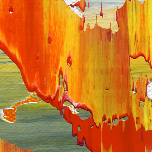 Lucid Dreaming With Pyros C2 is an abstract oil-on-canvas artwork, a fractal of its parent painting Lucid Dreaming With Pyros created by Anna Judd for the Scales Collection.