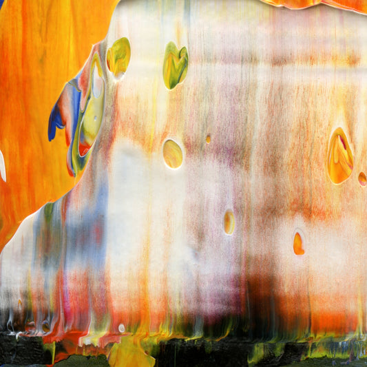 Lucid Dreaming With Pyros D1 is an abstract oil-on-canvas artwork, a fractal of its parent painting Lucid Dreaming With Pyros created by Anna Judd for the Scales Collection.