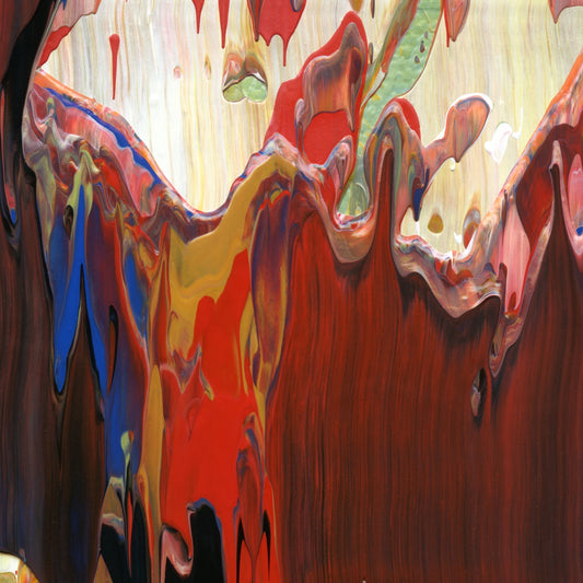 Mad Monks of Kyoto C2 is an abstract oil-on-canvas artwork, a fractal of its parent painting Mad Monks of Kyoto created by Anna Judd for the Scales Collection.