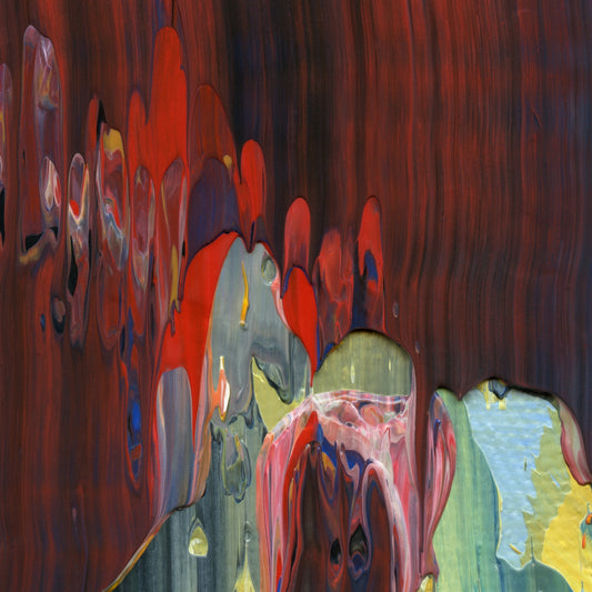 Mad Monks of Kyoto D3 is an abstract oil-on-canvas artwork, a fractal of its parent painting Mad Monks of Kyoto created by Anna Judd for the Scales Collection.