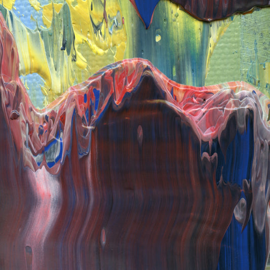 Mad Monks of Kyoto E4 is an abstract oil-on-canvas artwork, a fractal of its parent painting Mad Monks of Kyoto created by Anna Judd for the Scales Collection.